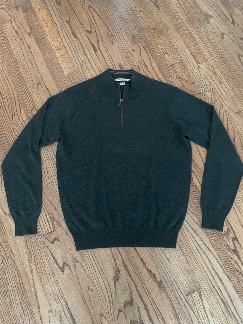 Peter Millar Men's Forest Green Half-Zip Sweater